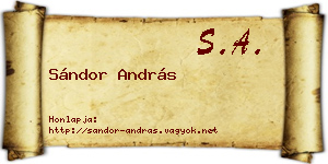 Sándor András névjegykártya