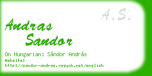 andras sandor business card
